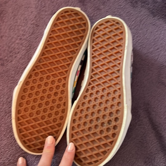Juniors size 4 multicolored checkered vans - Picture 3 of 4